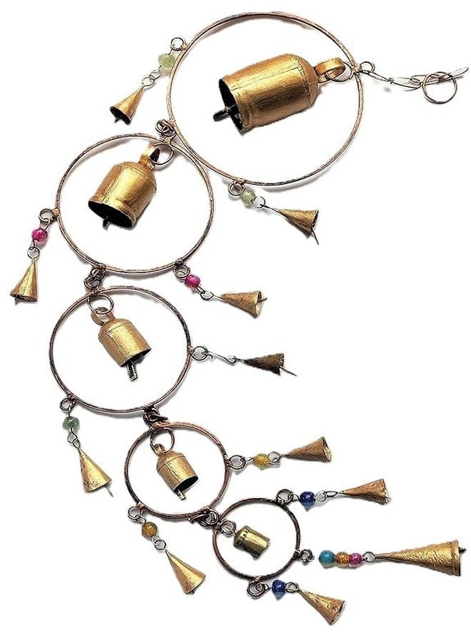 MIRAMAYEE Metal Array of Bells Wind Chime for Home Decoration and Gifting (Antique Gold Hanging) - Image 1